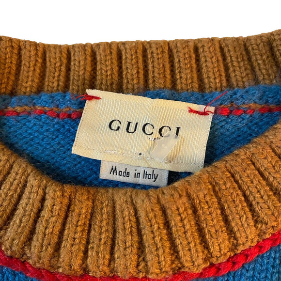 GUCCI 🇮🇹 knit sweater 🇮🇹made in Italy 🇮🇹 💯 Wool  🇮🇹Youth Small - Picture 4 of 12